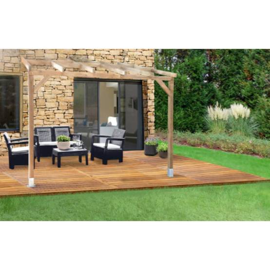Pergola adossée bois traité 3x3 m - Image 3