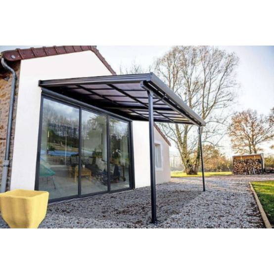 Pergola adossée aluminium avec toit coulissant 12 m2 - Habrita - Image 3