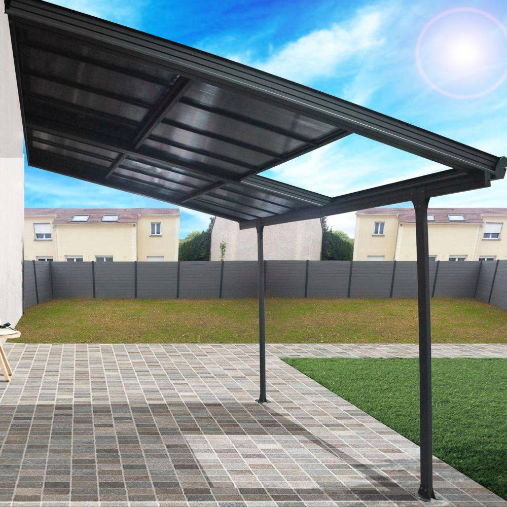Pergola adossée aluminium avec toit coulissant 12 m2 - Habrita - Image 5