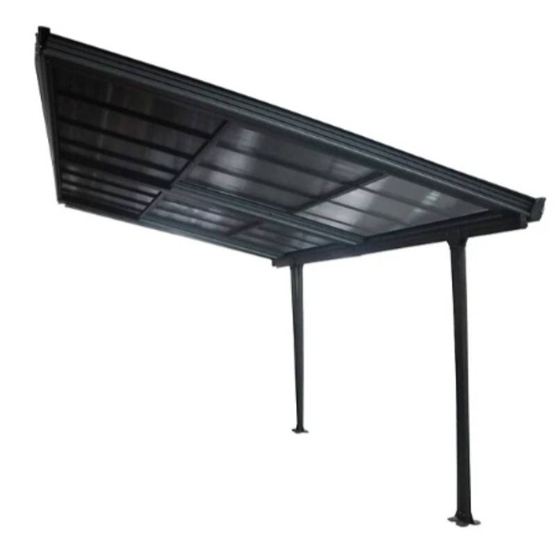 Pergola adossée aluminium avec toit coulissant 12 m2 - Habrita - Image 2