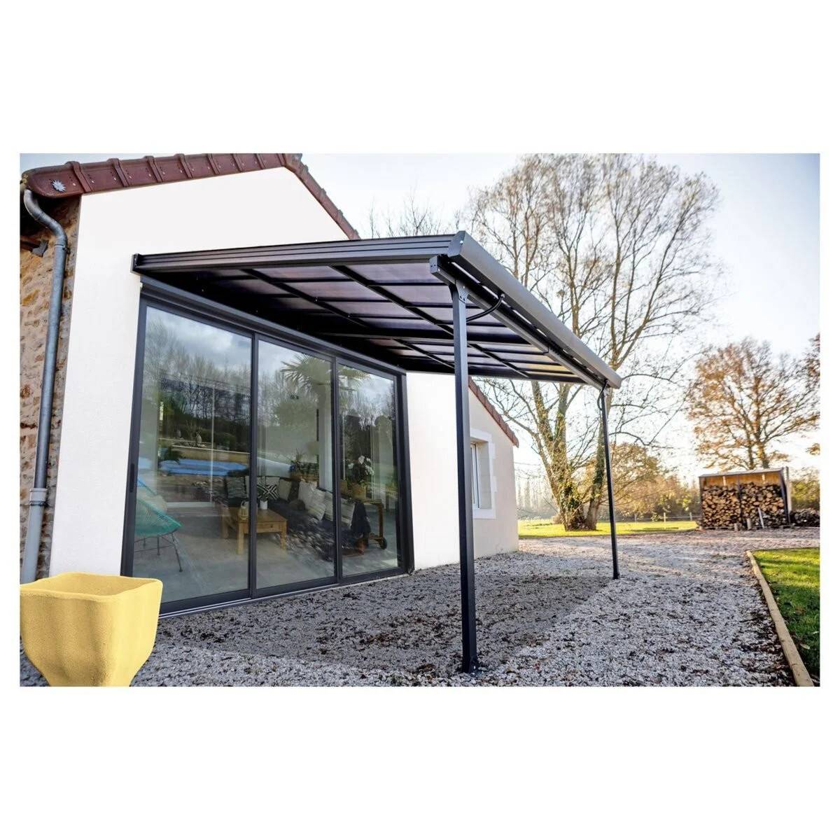 Pergola adossée aluminium avec toit coulissant 12 m2 - Habrita - Image 10