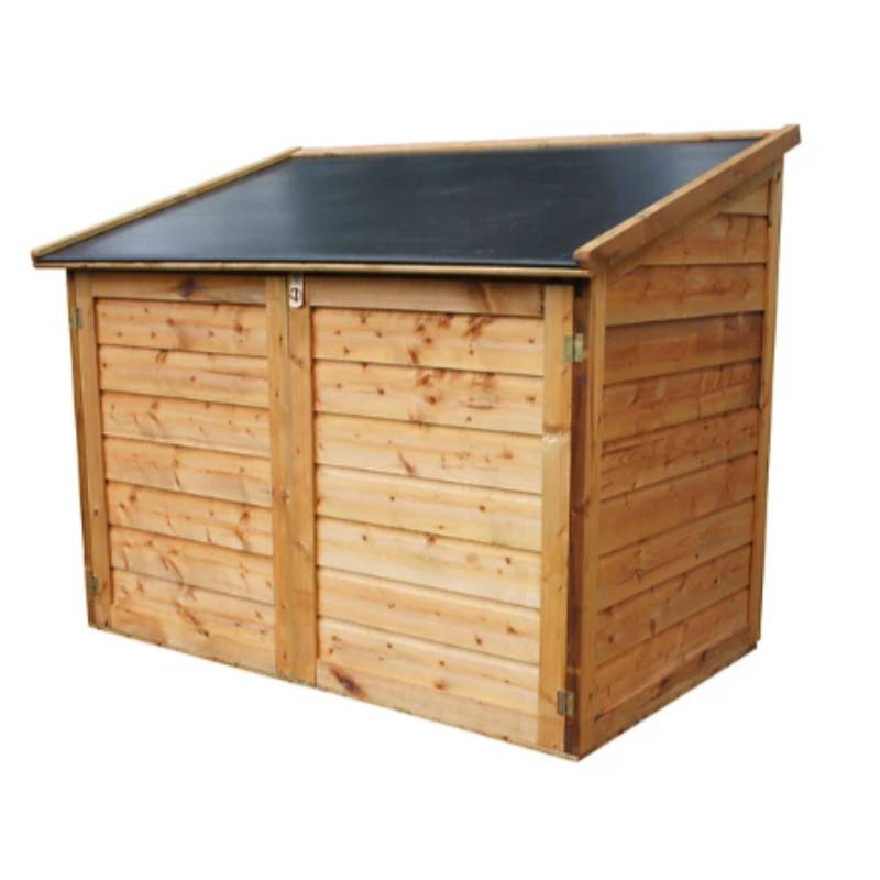 Comintes - Coffre De Jardin En Bois Toit Polypropylène Marron 1200L 154 x 96 x 125 cm - TROCADERO