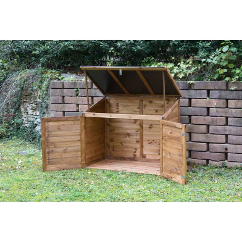 Comintes - Coffre De Jardin En Bois Toit Polypropylène Marron 1200L 154 x 96 x 125 cm - TROCADERO - Image 10