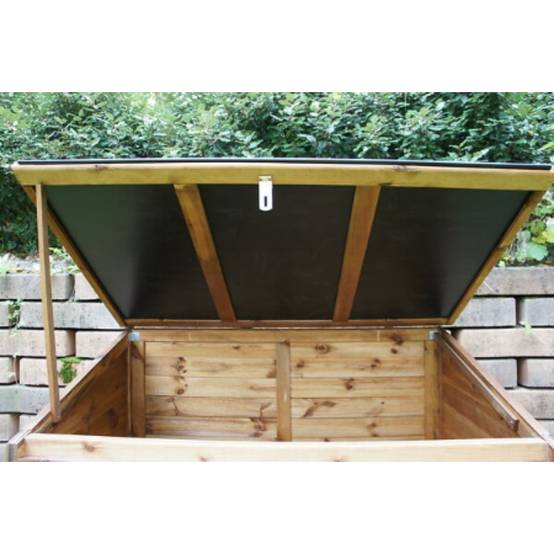 Comintes - Coffre De Jardin En Bois Toit Polypropylène Marron 1200L 154 x 96 x 125 cm - TROCADERO - Image 4