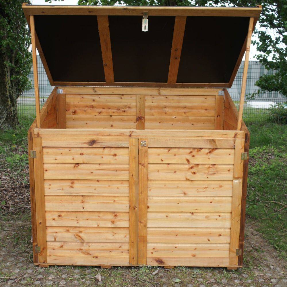 Comintes - Coffre De Jardin En Bois Toit Polypropylène Marron 1200L 154 x 96 x 125 cm - TROCADERO - Image 7
