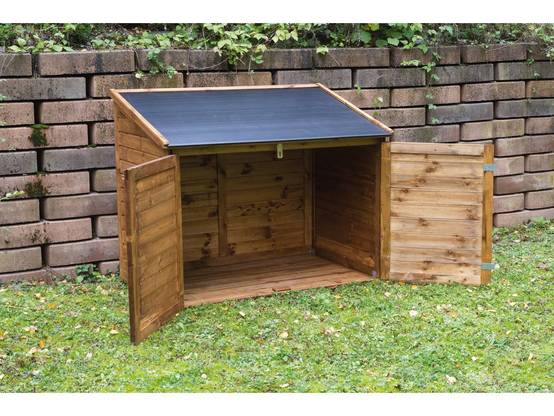 Comintes - Coffre De Jardin En Bois Toit Polypropylène Marron 1200L 154 x 96 x 125 cm - TROCADERO - Image 15