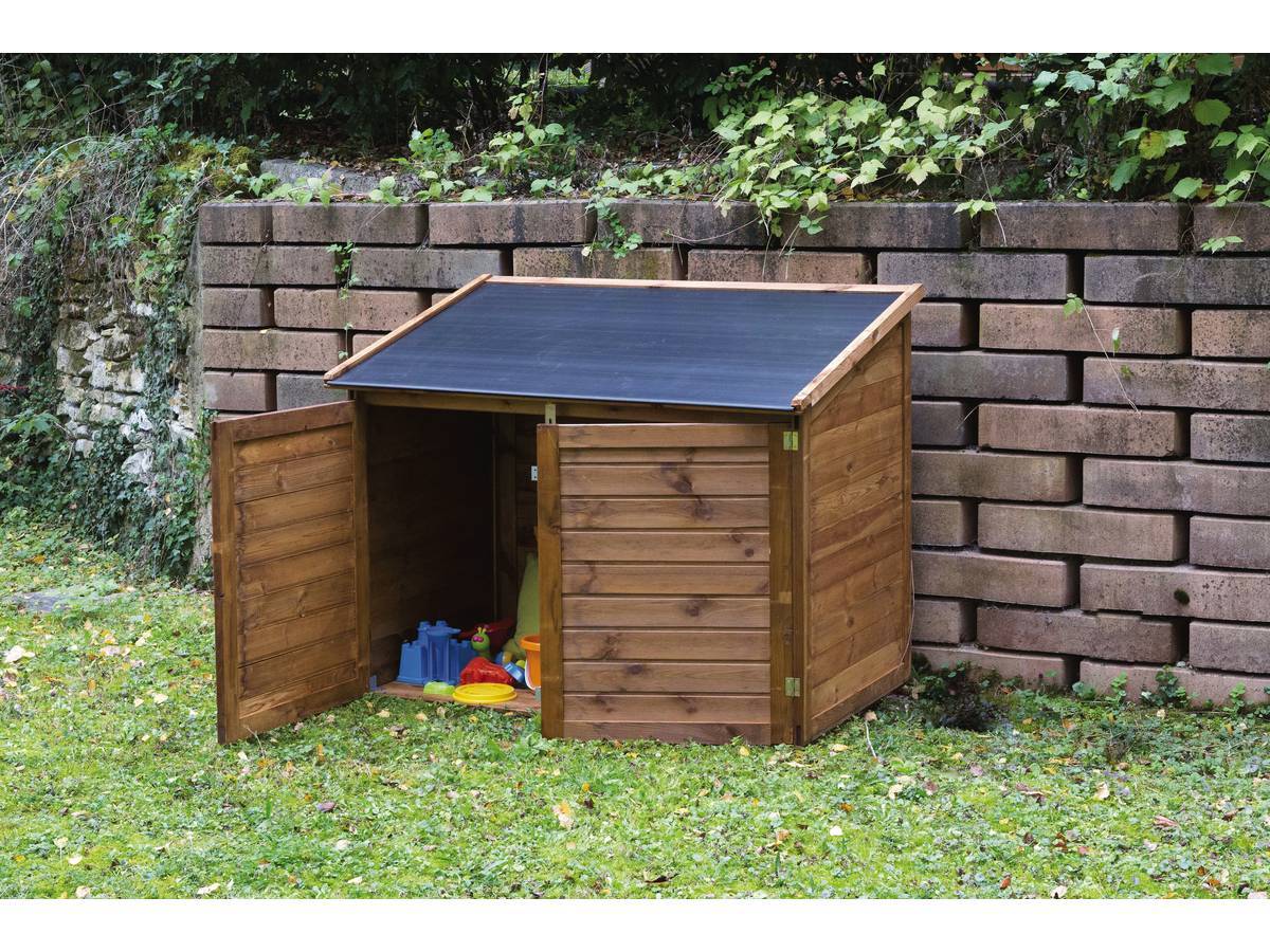 Comintes - Coffre De Jardin En Bois Toit Polypropylène Marron 1200L 154 x 96 x 125 cm - TROCADERO - Image 16