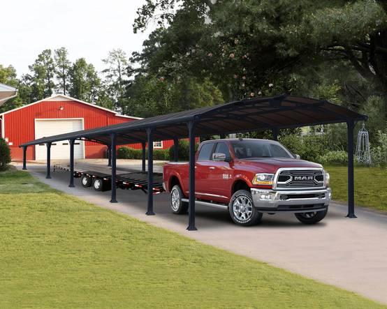 Canopia by Palram - Carport Arcadia 12700 Aluminium Polycarbonate Gris 1290x359x242 cm – PALRAM - Image 1