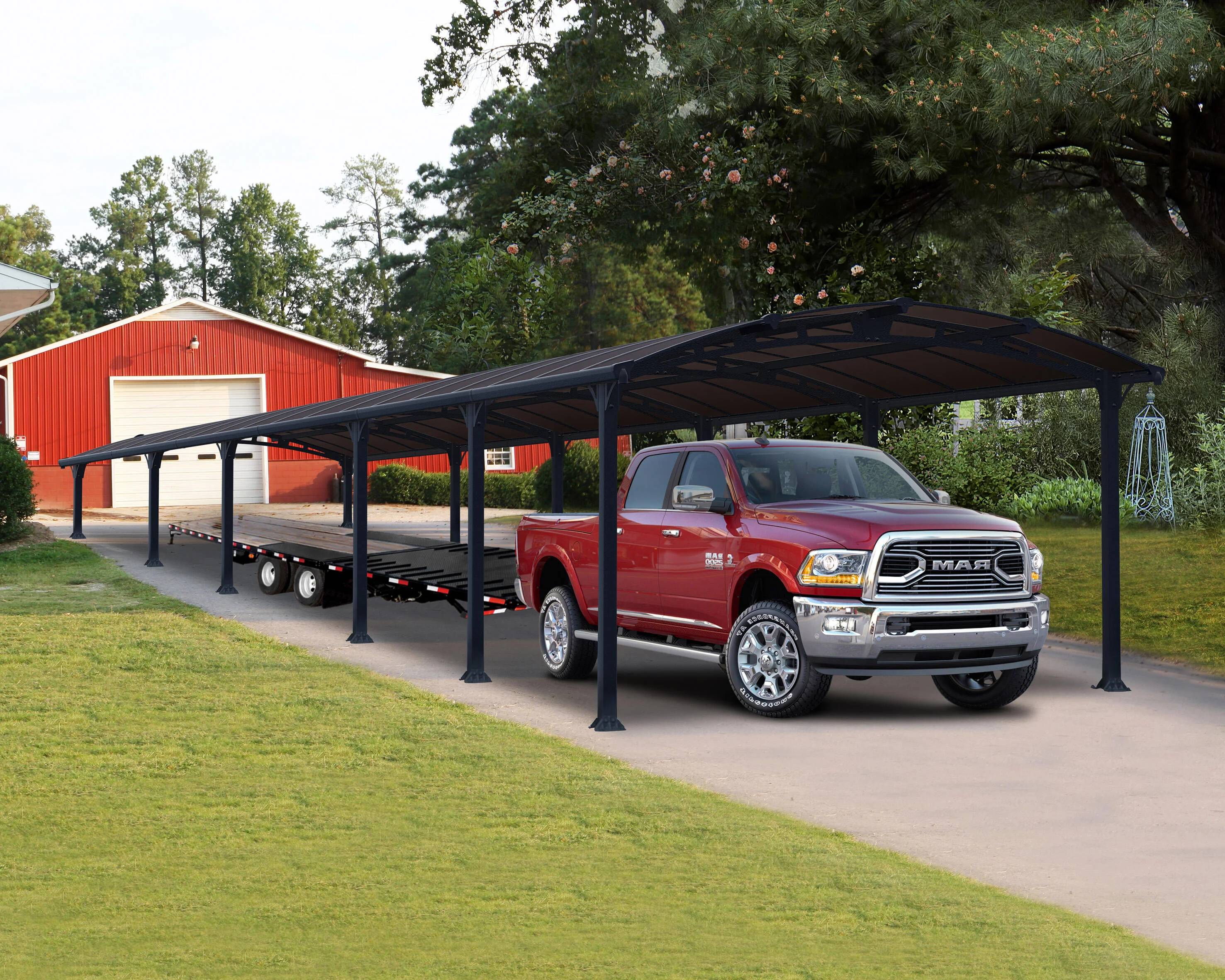 Canopia by Palram - Carport Arcadia 12700 Aluminium Polycarbonate Gris 1290x359x242 cm – PALRAM - Image 1