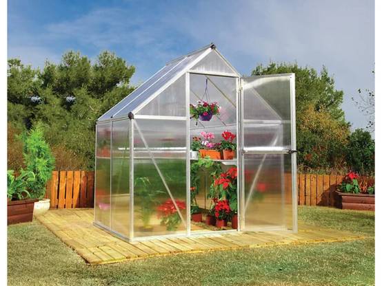Canopia by Palram - Serre de jardin polycarbonate aluminium brut 2,3 m² Mythos avec embase - Canopia by Palram - Image 3