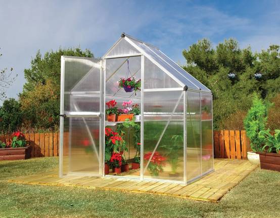 Canopia by Palram - Serre de jardin polycarbonate aluminium brut 2,3 m² Mythos avec embase - Canopia by Palram - Image 9
