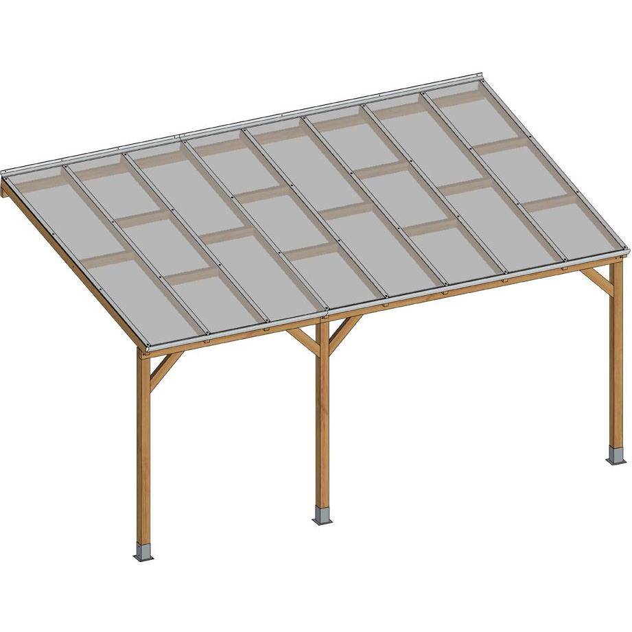 Pérgola Techo Madera Tratada Policarbonato – MADERA TRATADA AUTOCLAVE - Imagen 2