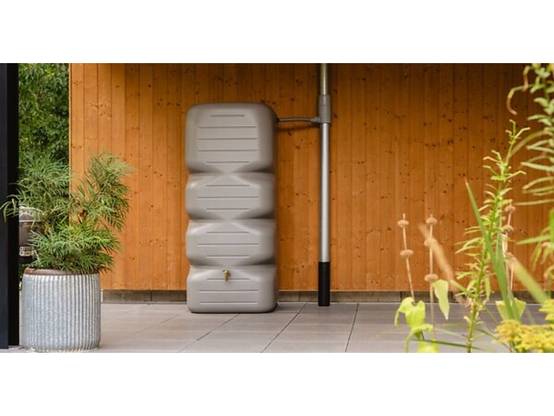 Garantia - Récupérateur d'eau de pluie 1000L robinet et collecteur inclus gris béton - GARANTIA - Image 1