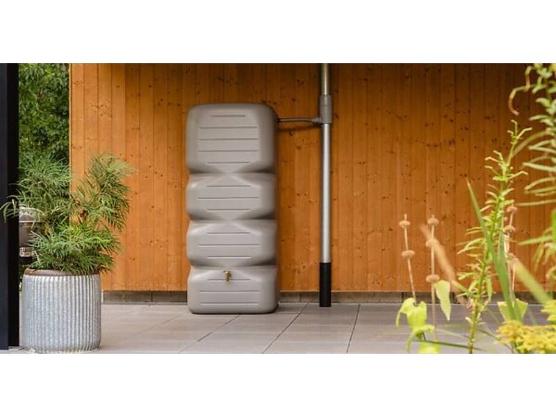 Garantia - Récupérateur eau de pluie 1000L avec robinet, polyéthylène haute densité gris béton Cubus - Garantia