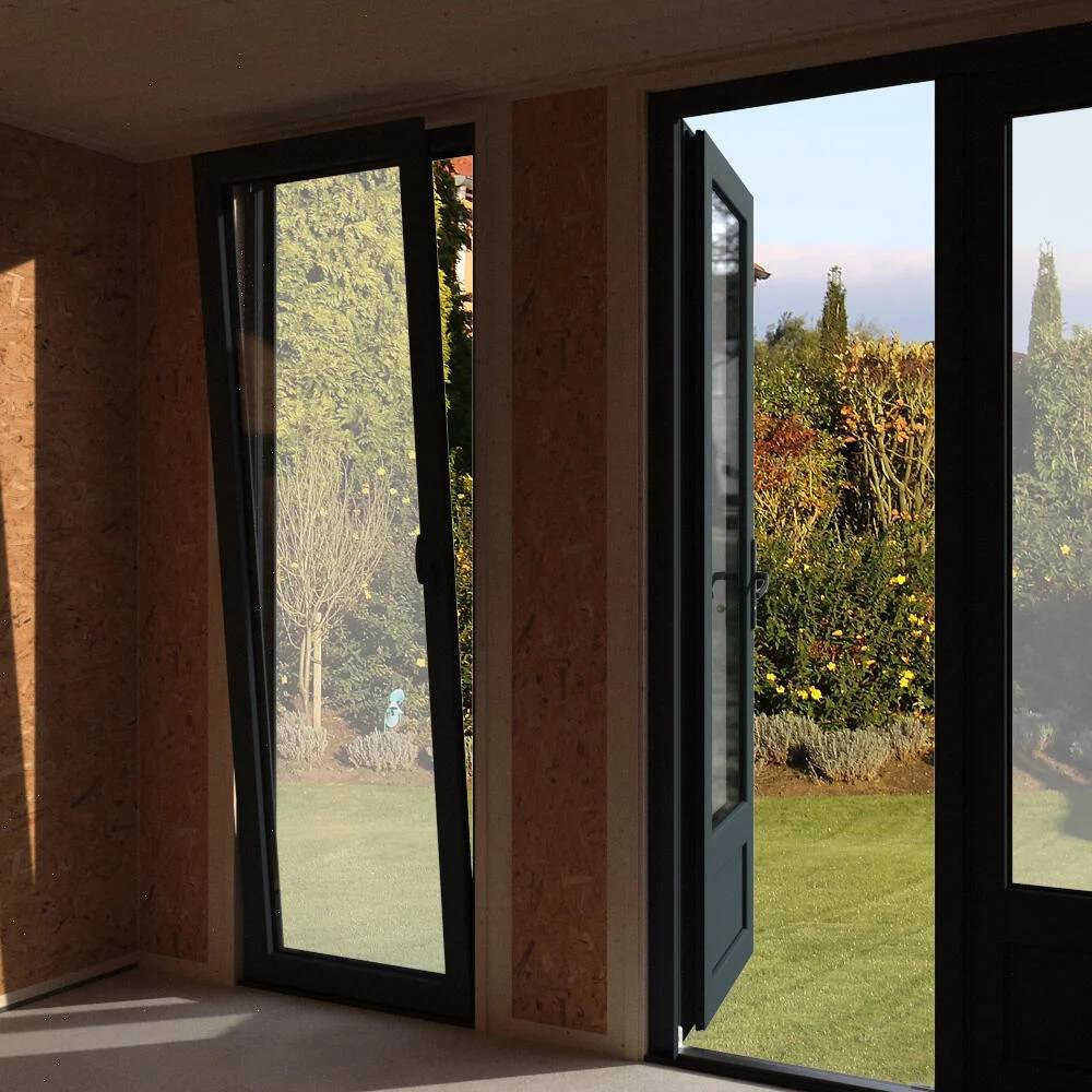 Decor et Jardin - Abri De Jardin Bois PVC Gris-Anthracite Toit Plat Semi-Habitable 16,7m² Ep.90mm – DECOR ET JARDIN - Image 11