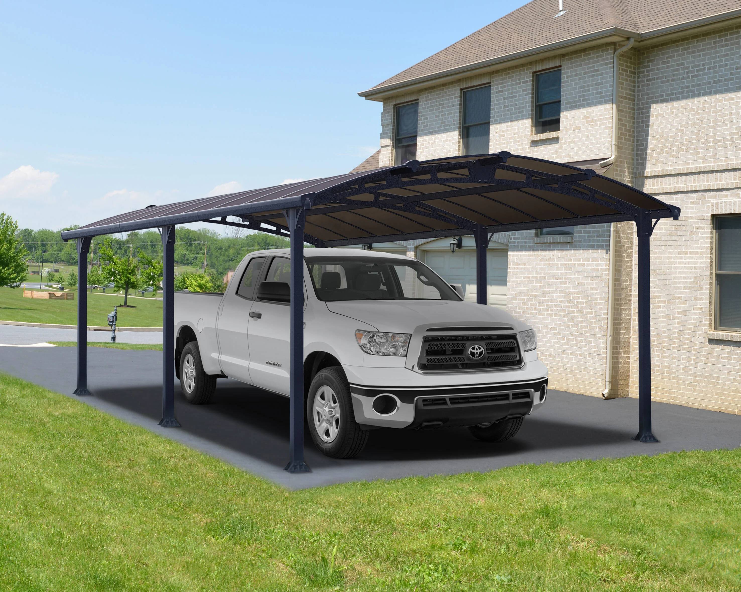 Carport Arcadia 6400 Polycarbonate Gris Anthracite 23,1 m² - PALRAM - Image 1