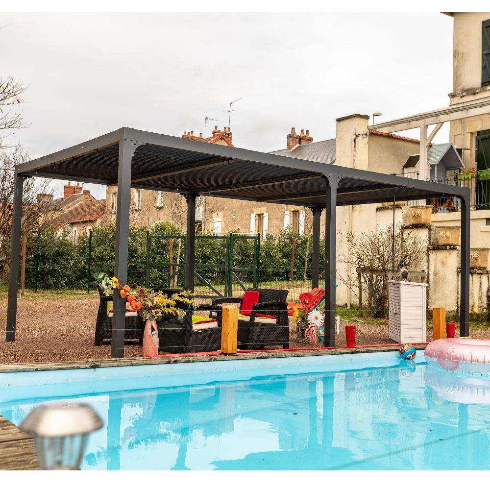 Pergola bioclimatique autoportante aluminium XXL 21,52 m2 - Image 3