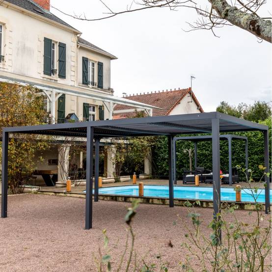 Pergola bioclimatique autoportante aluminium XXL 21,52 m2 - Image 2