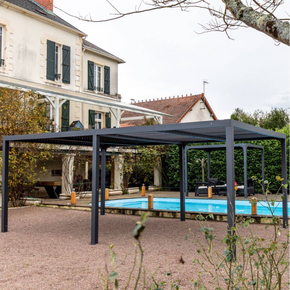 Pergola bioclimatique autoportante aluminium XXL 21,52 m2 - Image 2