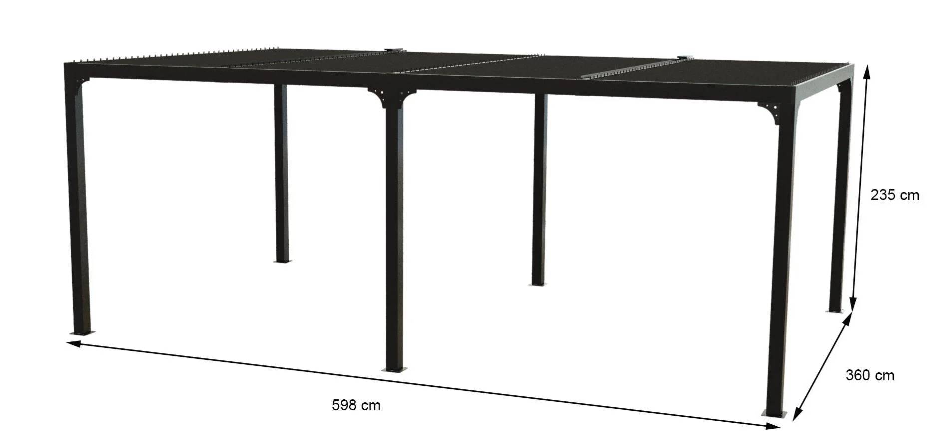 Pergola bioclimatique autoportante aluminium XXL 21,52 m2 - Image 10