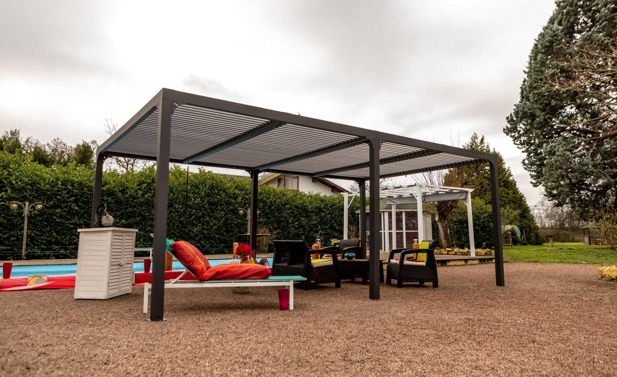 Pergola bioclimatique autoportante aluminium XXL 21,52 m2 - Image 12