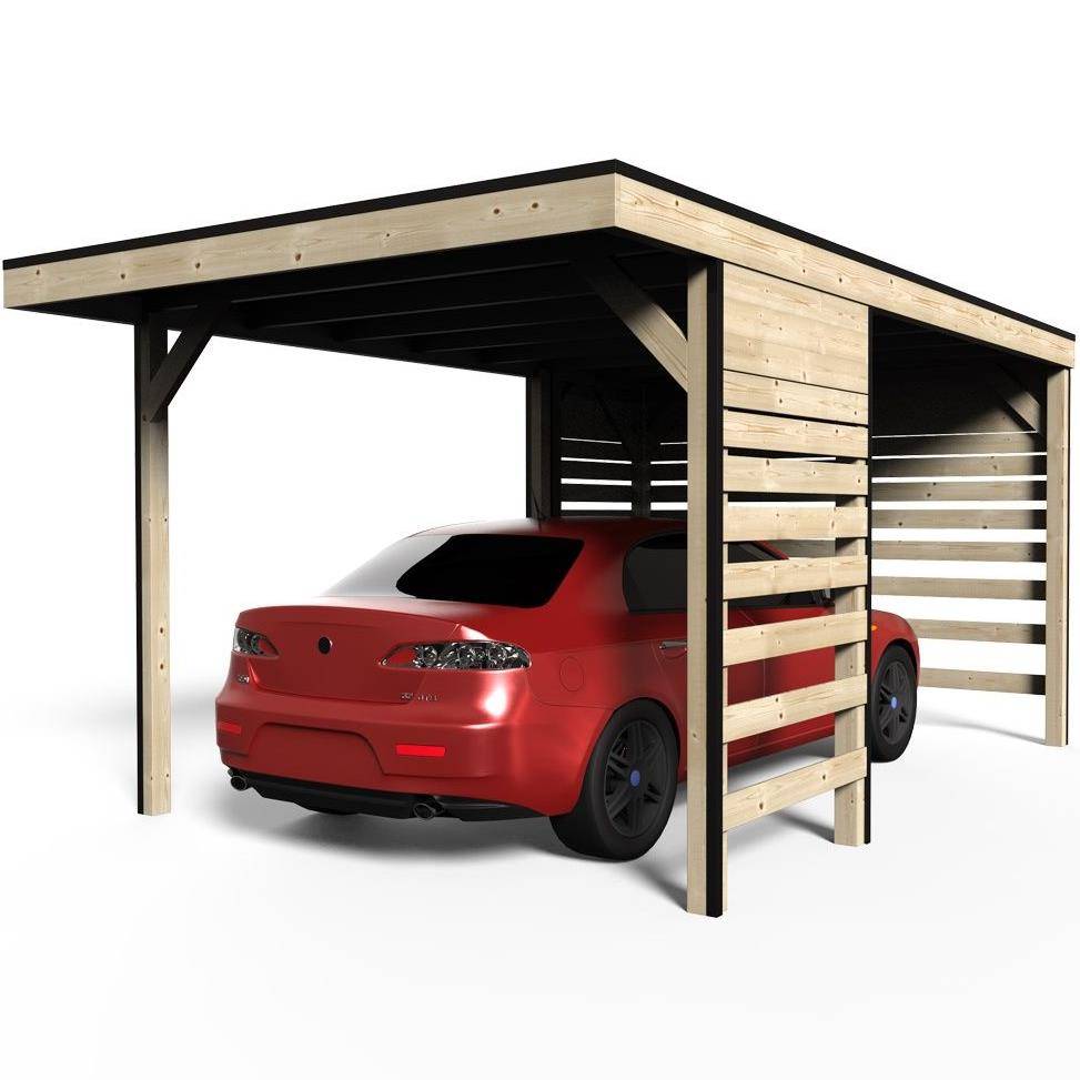 Carport 1 Coche Madera Abeto – DECOR & JARDIN - Imagen 3