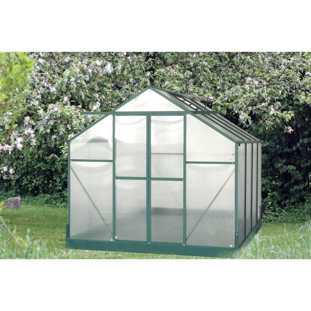 Serre de Jardin Aluminium Polycarbonate 4 mm Vert 7,44 m² SR3024J - HABRITA - Image 4