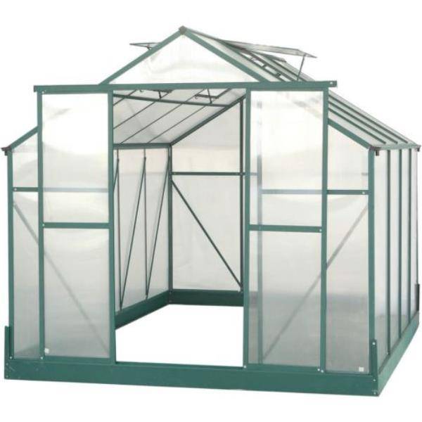 Serre de Jardin Aluminium Polycarbonate 4 mm Vert 7,44 m² SR3024J - HABRITA
