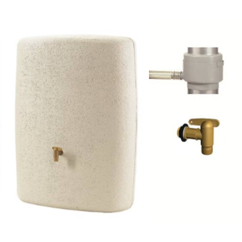 Garantia - Récupérateur d'eau de pluie mural 275L robinet et collecteur inclus Terra sable - GARANTIA - Image 1