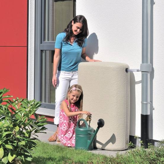 Garantia - Récupérateur d'eau de pluie mural 275L robinet et collecteur inclus Terra sable - GARANTIA - Image 2