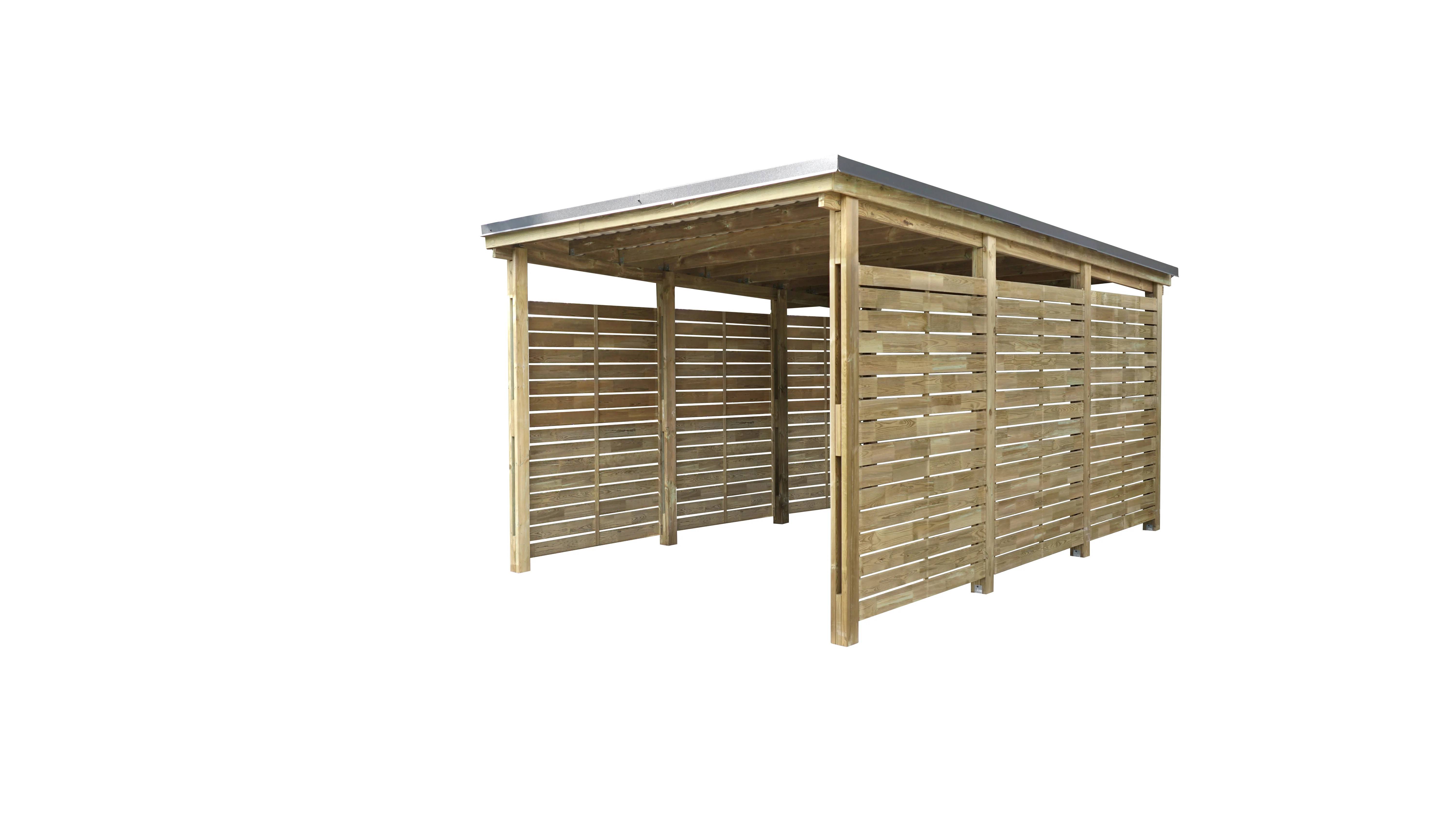 Cerland - Carport 1 Voiture Bois Autoclave Pin Toiture Acier – Cerland - Image 5
