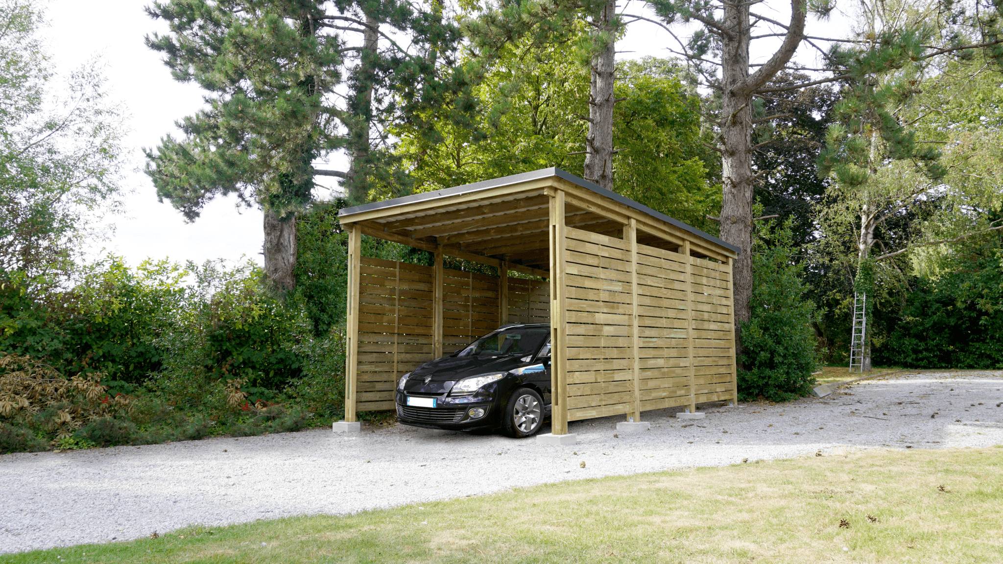 Cerland - Carport 1 Voiture Bois Autoclave Pin Toiture Acier – Cerland - Image 4
