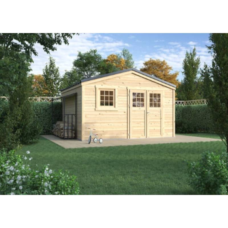 Cerland - Abri de Jardin Bois 13,6 m² Toiture Acier Galvanisé - MADEIRA - Image 2