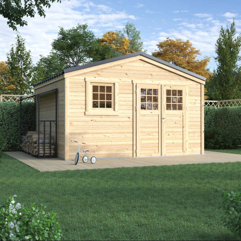 Cerland - Abri de Jardin Bois 13,6 m² Toiture Acier Galvanisé - MADEIRA - Image 1