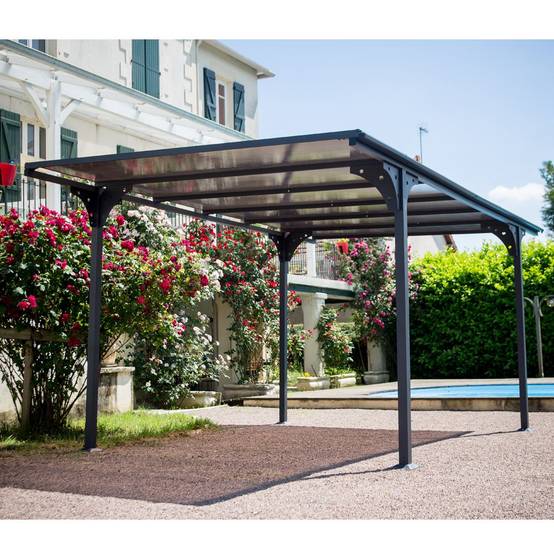Carport aluminium toit polycarbonate : 1 voiture - 14,70 M2 - Image 5