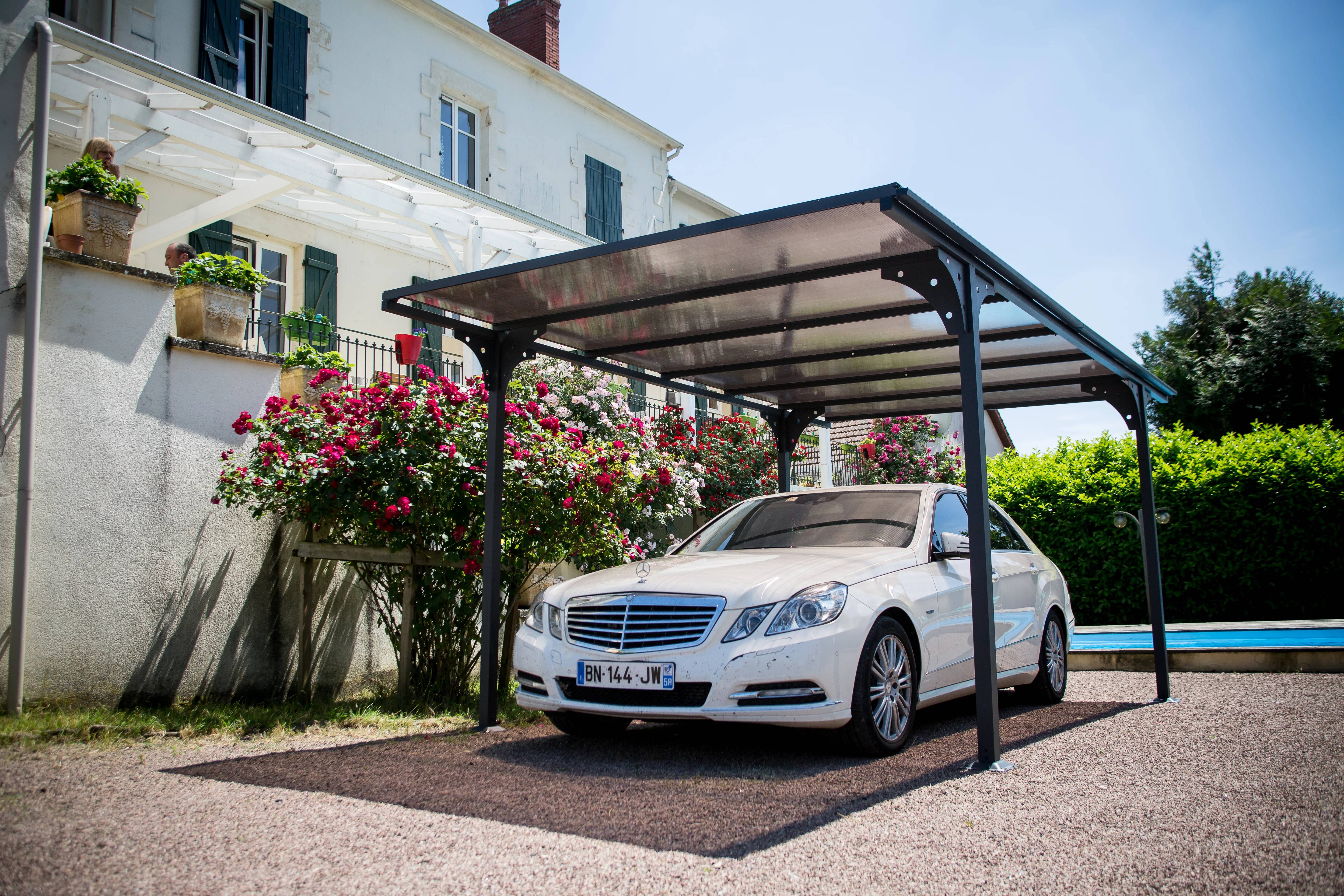 Carport aluminium toit polycarbonate : 1 voiture - 14,70 M2 - Image 15