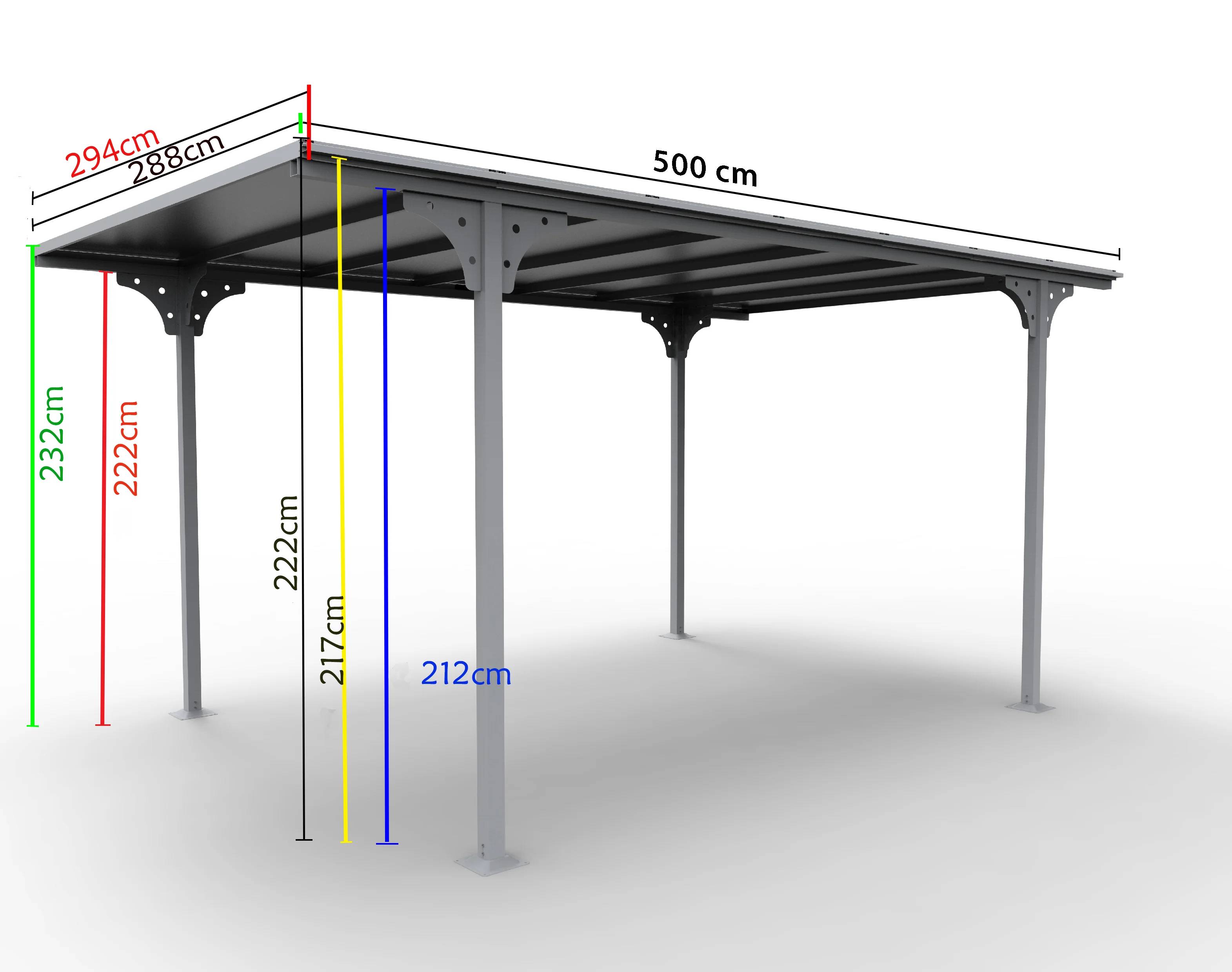 Carport aluminium toit polycarbonate : 1 voiture - 14,70 M2 - Image 18