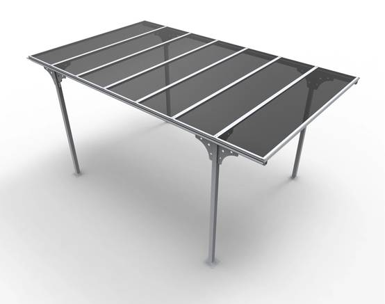 Carport aluminium toit polycarbonate : 1 voiture - 14,70 M2 - Image 21