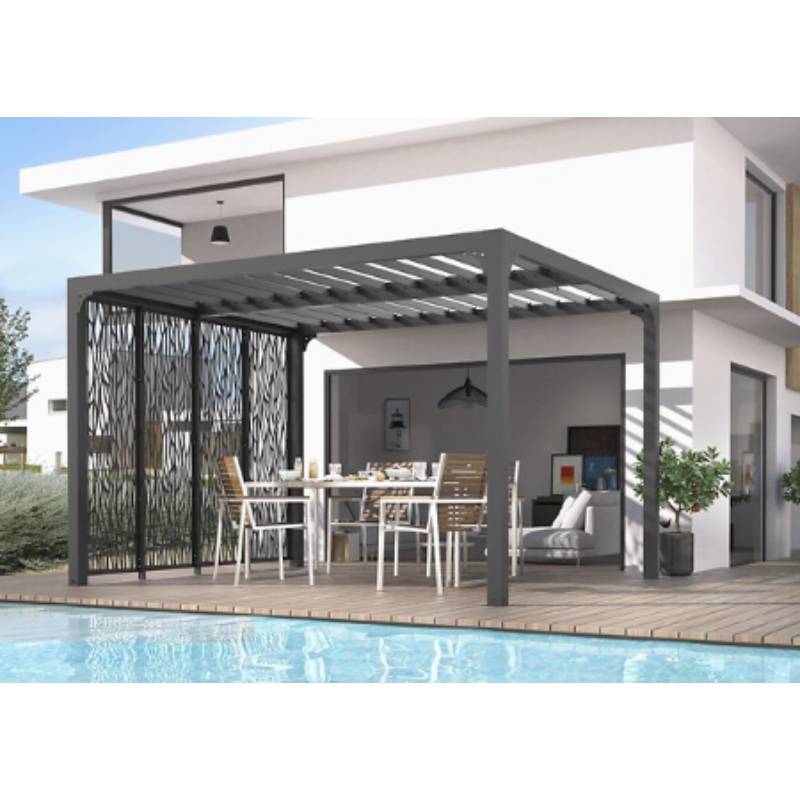 Pergola autoportante biocli alu. av 4 panneaux 10,80 m2 - Habrita