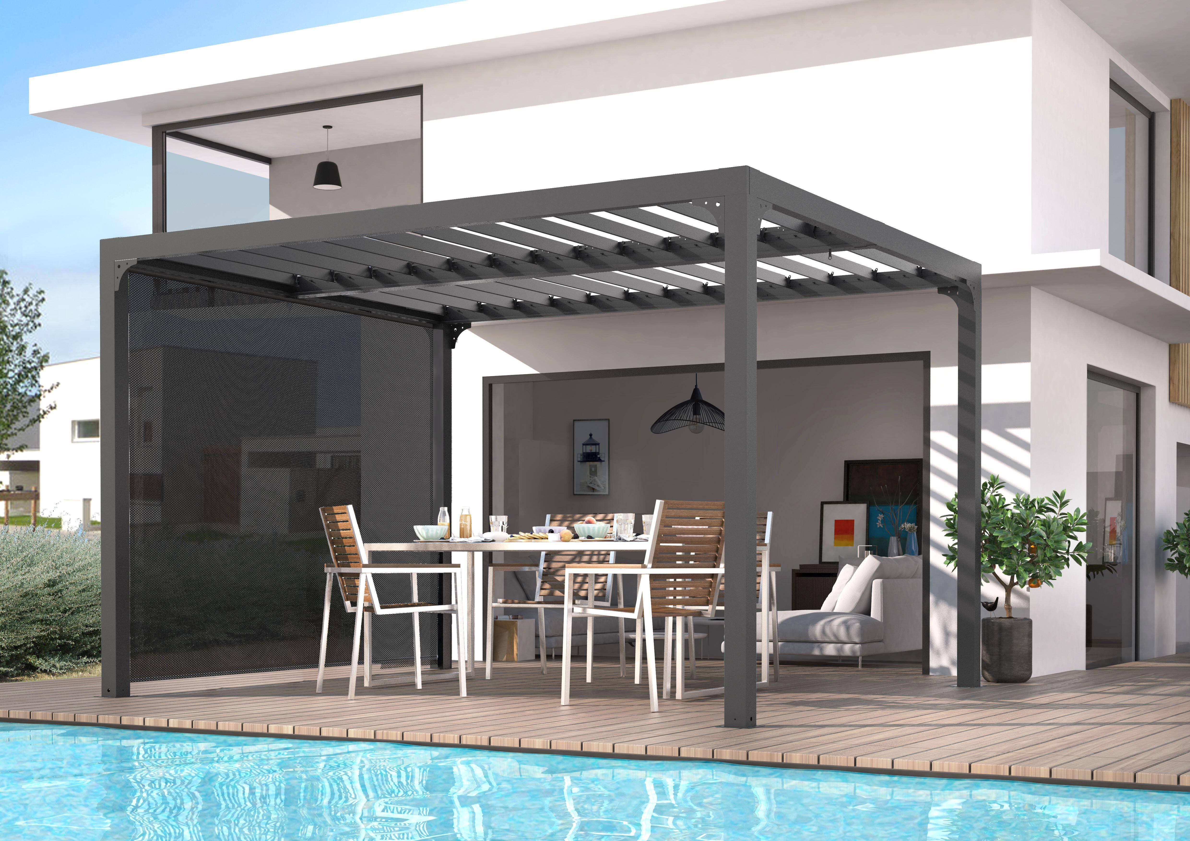 Pergola autoportante bioclima. Alu avec rideau latéral 10,80 m2 - Image 6