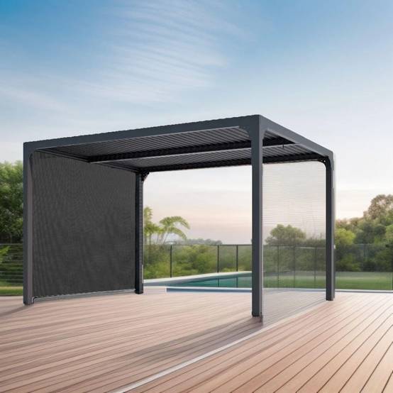 Pergola autoportante bioclima. Alu avec rideau latéral 10,80 m2 - Image 7
