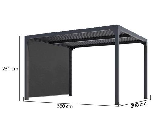 Pergola autoportante bioclima. Alu avec rideau latéral 10,80 m2 - Image 8