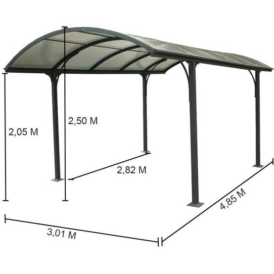 Carport alu toit polycarbonate Habrita : 1 voiture - 14,62 M2 - Image 8