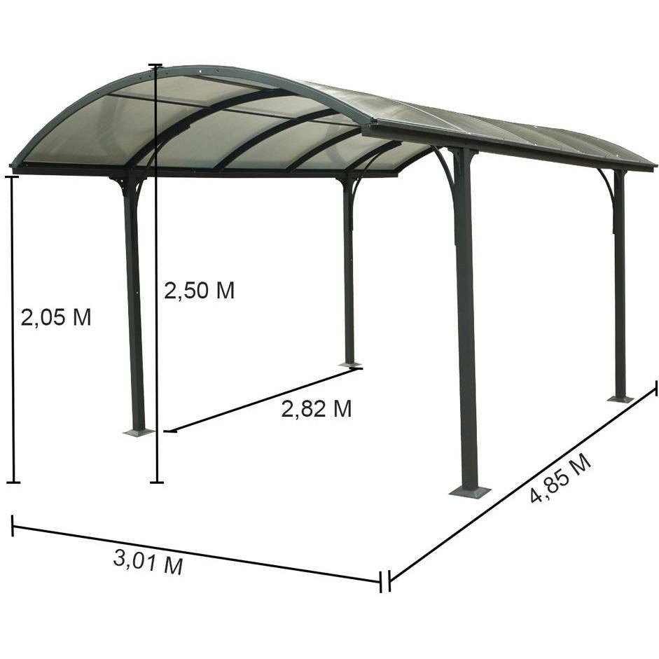 Carport alu toit polycarbonate Habrita : 1 voiture - 14,62 M2 - Image 8