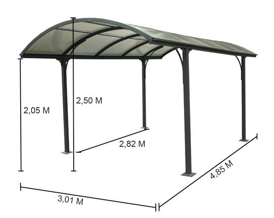 Carport alu toit polycarbonate Habrita : 1 voiture - 14,62 M2 - Image 16