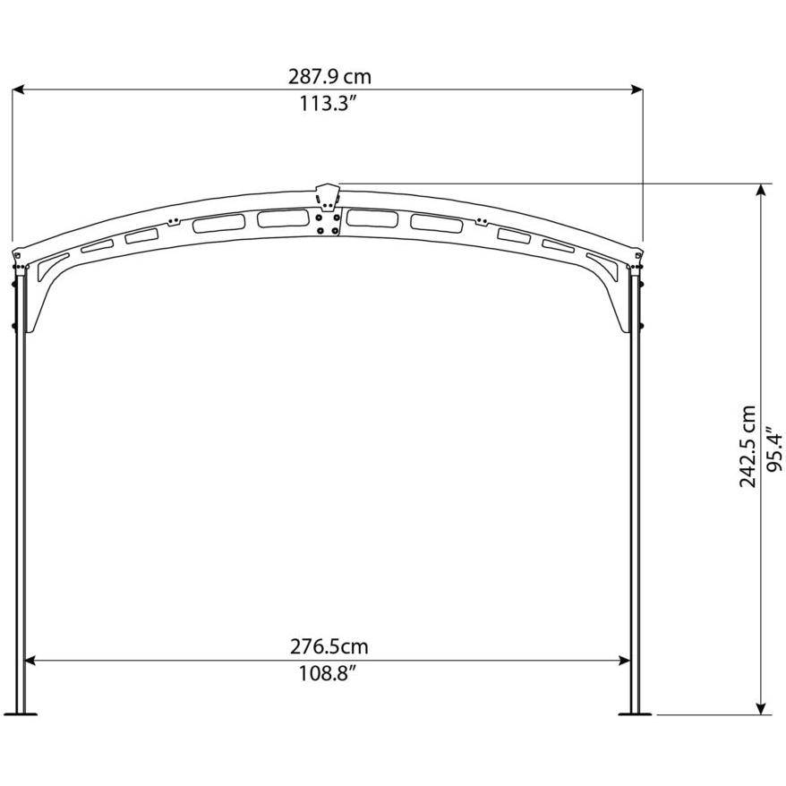 Canopia by Palram - Carport Abri Voiture Aluminium Gris Anthracite 494,5P x 494,5L x 239H cm – PALRAM - Image 8
