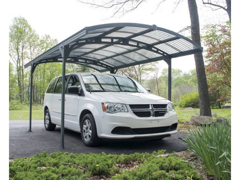 Canopia by Palram - Carport Abri Voiture Aluminium Gris Anthracite 494,5P x 494,5L x 239H cm – PALRAM - Image 6