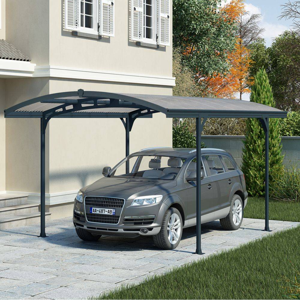 Canopia by Palram - Carport Abri Voiture Aluminium Gris Anthracite 494,5P x 494,5L x 239H cm – PALRAM