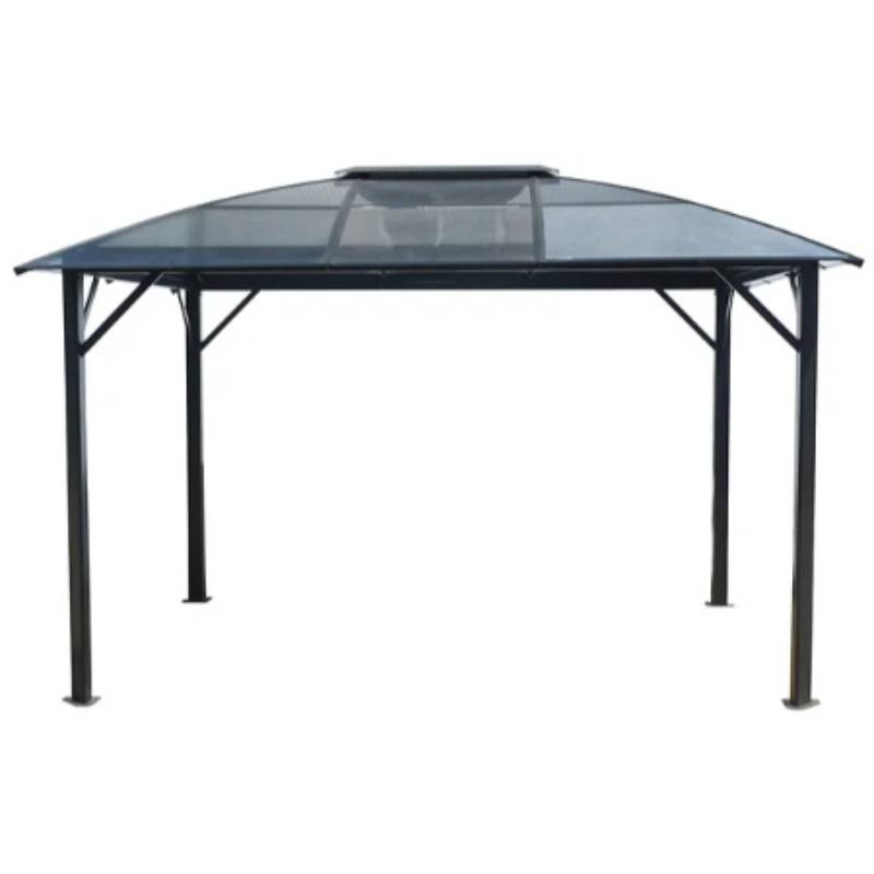 Pergola autoportante alu toit 4 pentes gris 10,80 m2 - Gloriette - Image 1