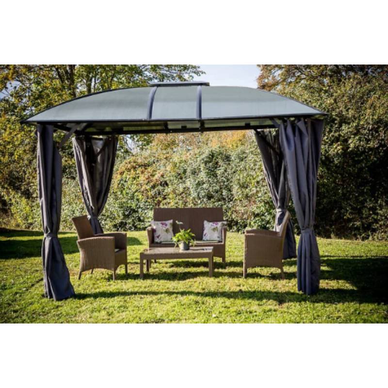 Pergola autoportante alu toit 4 pentes gris 10,80 m2 - Gloriette - Image 5
